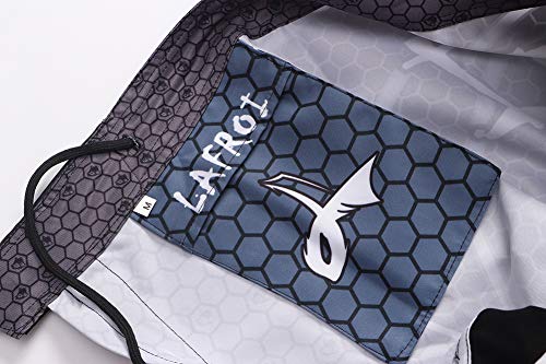 LAFROI Mens MMA Cross Training Boxing Shorts Trunks Fight Wear with Drawstring and Pocket-QJK01 (LA NoWhere2Run, Small)