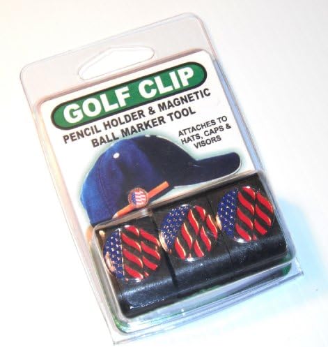 Nifty Clips Ultimate Golf Clip for hat Cap or Visor. Attaches to Either Side of hat to Hold Your Favorite Ball Marker and Golf Pencil in one Convenient Package! Black 3 Pack!