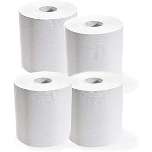 4 spoelen papierrollen, absorberend, 3200 scheuren, 2 lagen, pure cellulose, handdoeken.