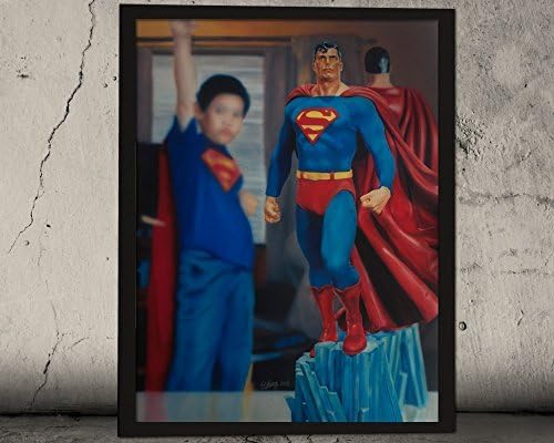Original Acrylic Painting Fine Art - Modern Contemporary Hyperreal Realism Canvas Wall Art - I Am Superman
