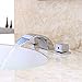 Lovedima Victoria Widespread Waterfall Faucet LED Bathroom Sink Faucet 3-Piece Basin Mixer Tap