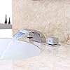 Lovedima Victoria Widespread Waterfall Faucet LED Bathroom Sink Faucet 3-Piece Basin Mixer Tap