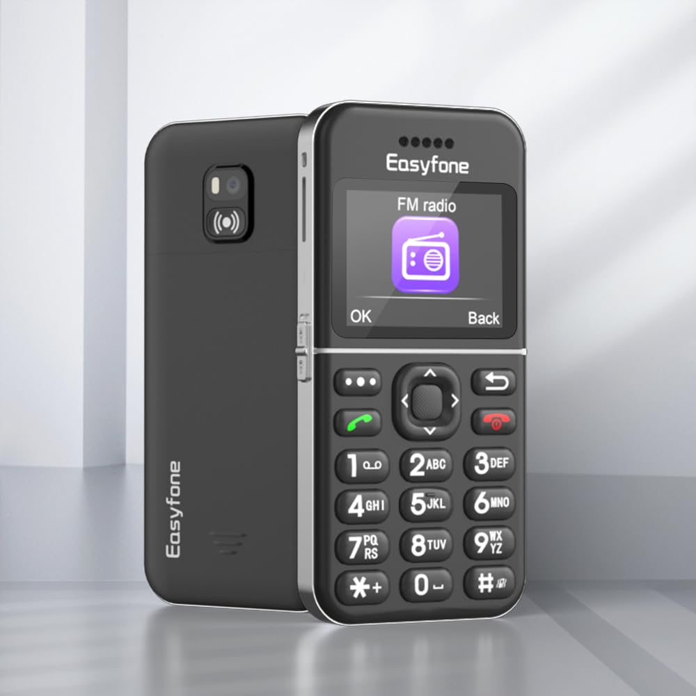 Easyfone T100 4G Big Button Easy-to-Use Cell Phone, 2.0'' HD Display, Clear Sound, SOS Button, SIM Card Included, 1500mAh Battery with a Charging Dock, FCC Certified