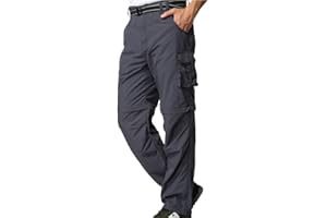 JESSIE KIDDEN Mens Hiking Pants Convertible Quick Dry Zip Off Fishing Travel Safari Pants