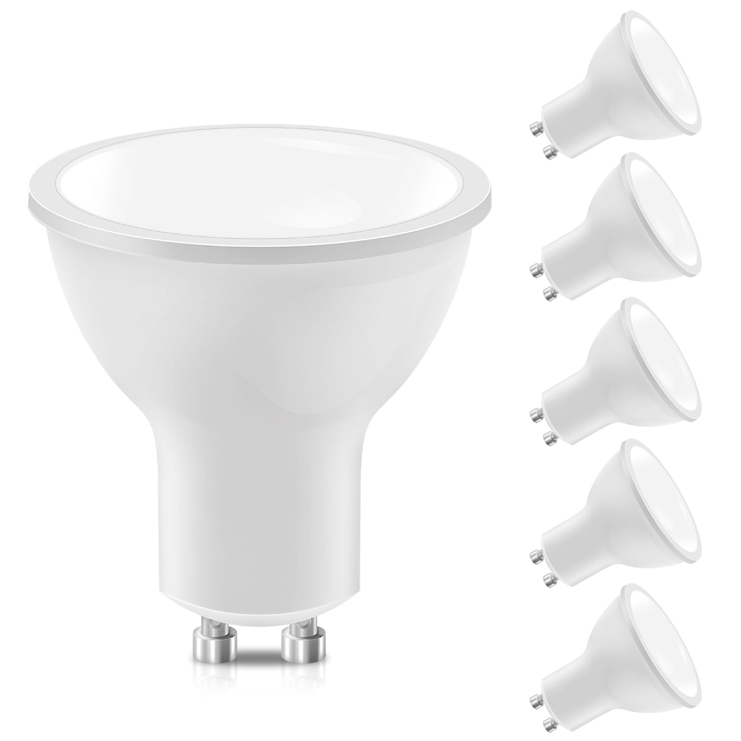 LEDYA GU10 Led Bulbs Warm White, 2700K GU10 LED Light Bulbs, 5W 400LM Energy Saving GU10 Bulbs, 50W Halogen Spotlight Bulb Equivalent, 120°Beam Angle, Non Dimmable, AC 220-240V, Pack of 6