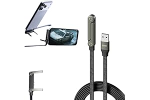 COCEQUC 2 in 1 Invisible Holder Charger Cable with Stand,240W Braided USB C to USB C Cable Fast Charging with Folding Phone S