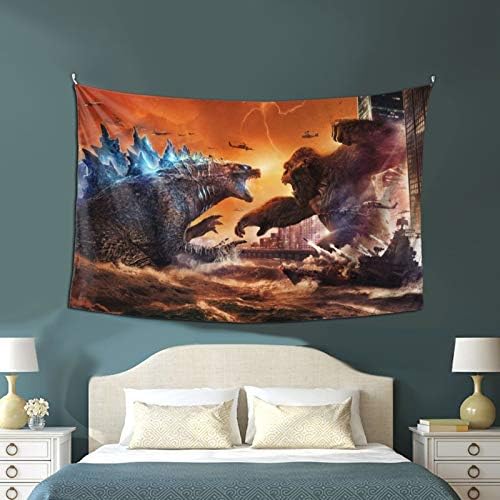 Colorful mandala tapestry hanging on the wall as room decor.