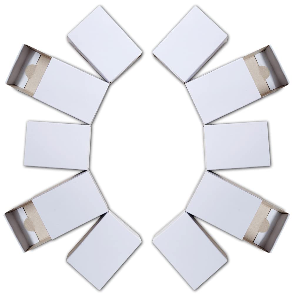 Pack of 100 Plain White Card Craft Matchboxes for Arts, Crafts, Trinkets, Advent Calendars and Wedding Favours – by Essential Arts