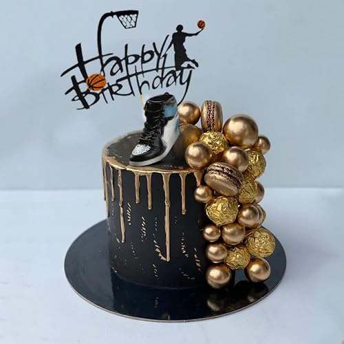Happy Birthday Cake Topper – Acryl-Deko Mit Basketball-Motiv Für Geburtstagskuchen (12x15 Cm)