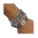 Boosic Bohemian Ethnic Bracelet With Compressed-Turquoise Coin Tassel For Women Silver