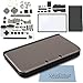 ValueDeluxe Fully Complete Silver Nintendo 3DS XL Housing Case Replacement for Repair Fix ValueDeluxe Micro Fiber Cleaning Cloth Bundle