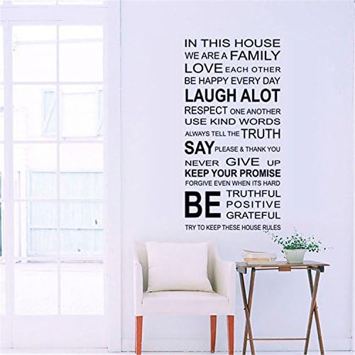 HongXander Love Family Rules , Decal Art Mural Home Decor Removable Wall Sticker (A)
