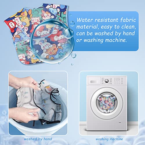 PomeloBaby Babylätzchen mit kurzen Ärmel 3er-Pack abwaschbar Ärmellätzchen Baby Lätzchen für Baby und Kinder von 6-36 Monaten