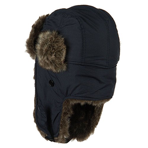 Boy's Ripstop Faux Fur Trooper Hat - Blue OSFM