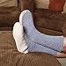 Home-X Man Adult Soft Knit Gripper, Non Skid Slippers. One Size Fits All. 9-12 Gray.