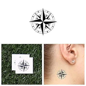 Amazon Com Tattify Nautical Compass Temporary Tattoo North