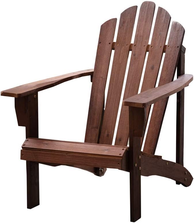 B&Z Wood Adirondack Chair Outdoor Vintage Adult Leisure Distressed Brown