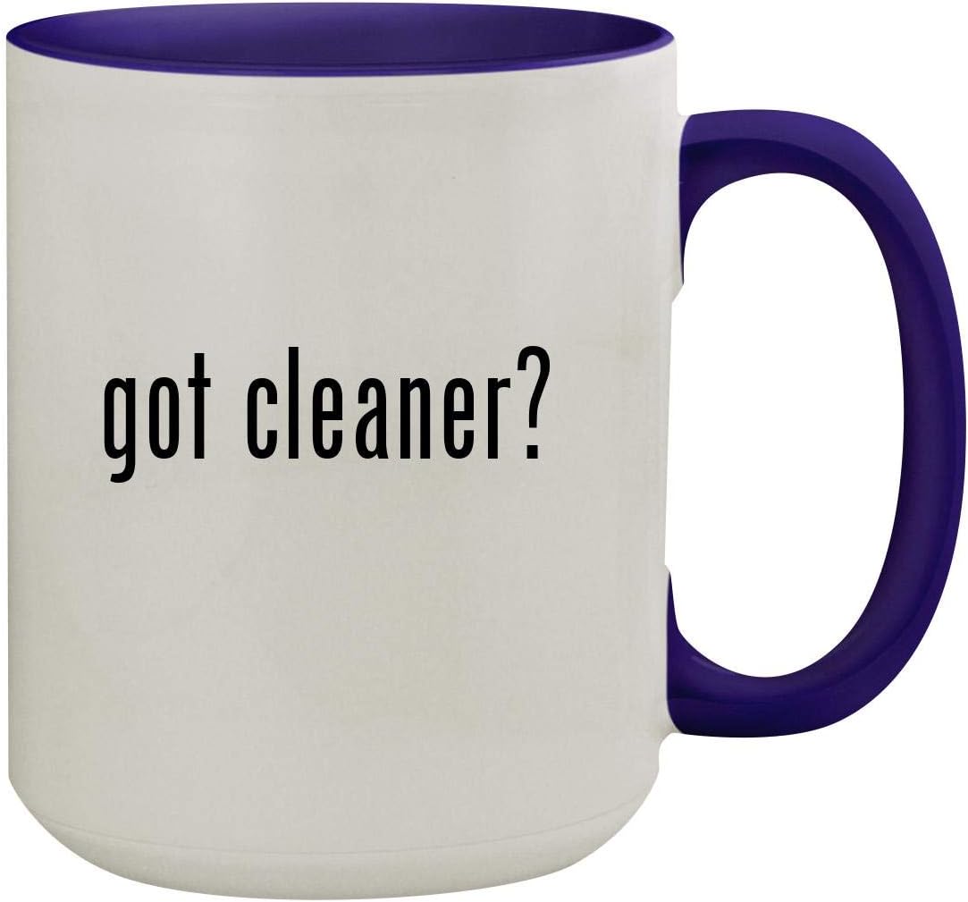 got cleaner? - 15oz Ceramic Inner & Handle Colored Coffee Mug, Deep Purple