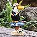 Teresa's Collections 10.2” Toucan Welcome Sign Garden Statue,Solar Powered Garden Lights for Outdoor Patio Yard Decorations