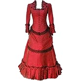 Steampunk Victorian Gothic Cosplay Costume Victorian Bustle Dress Gown Costume Edwardian Evening Dress