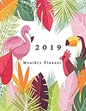 2019 Monthly Planner: Schedule Organizer Beautiful Lovely tropical background with flat design Cover by Victoria Mann