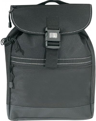 Black - Drawsting Reflector Bakcpack w/Leather-like bottom