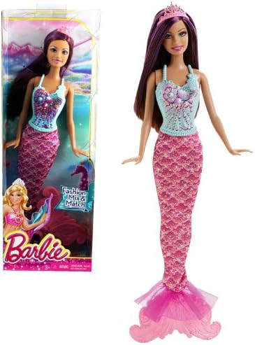 Mattel Year 2013 Barbie "Fashion Meets Fairytale" Series 12 Inch Doll Set - Teresa as Mermaid (BCN83) in Blue Top and Pink Tail