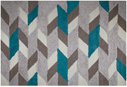 MH London Limoges Wool & Cotton Blended Handwoven Area Rug | Hand Tufted Designer Rug | Designer Area Floor Rug for Hallways, Living Room, Kids Bedroom, Kitchen (170 cm x230 cm)