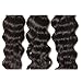 Donmily 10A Remy Brazilian Natural Wave Hair 3 Bundles 100% Unprocessed Brazilian Virgin Human Hair Weft Cheap Wavy Hair Weave Natural Color (8 10 12)