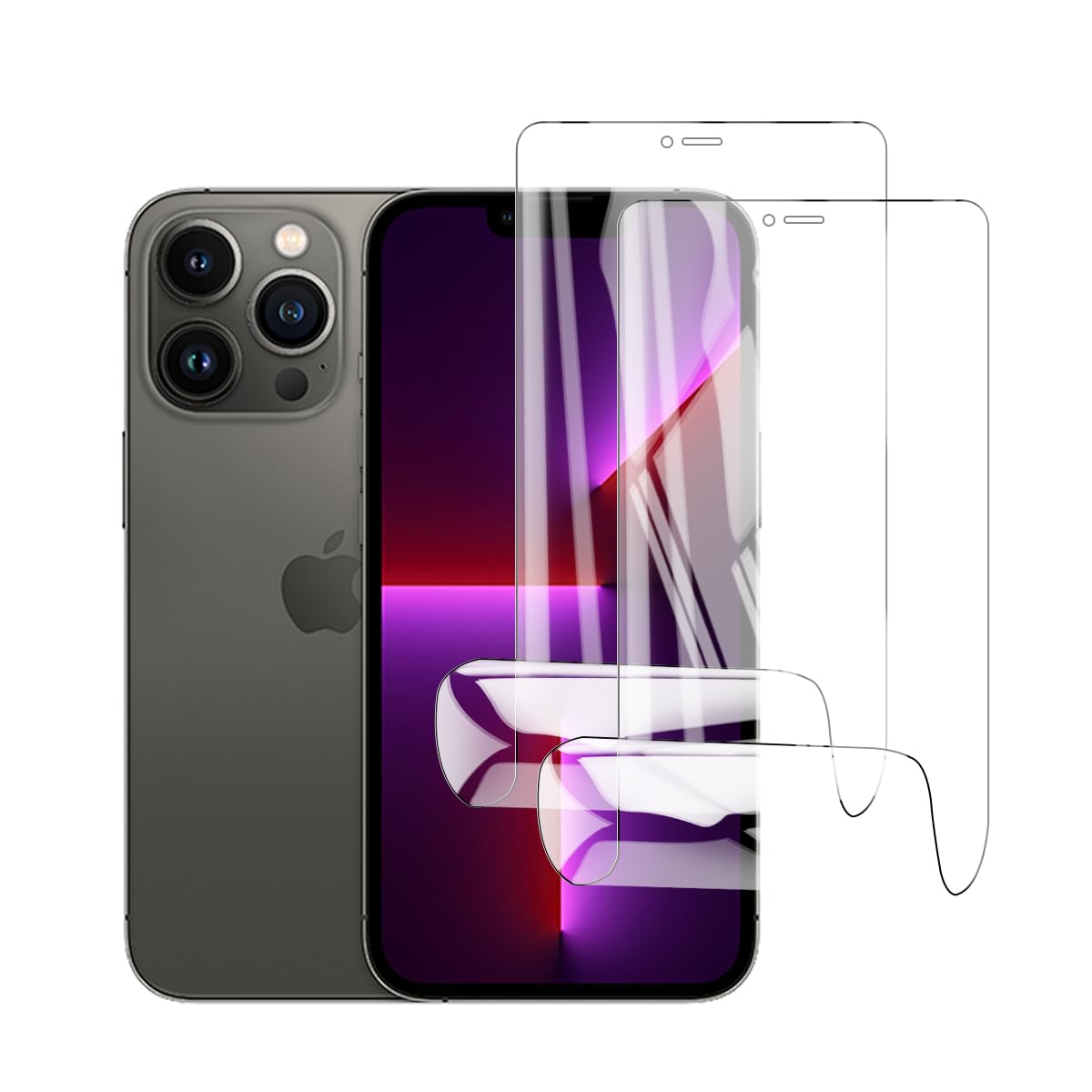 Glcrrpu 2 Pack Screen Protector for iPhone 13 Pro Max[6.7inch] High Sensitive Hydrogel TPU Film HD Clear Flexible,Self-Healing[Not Tempered Glass]