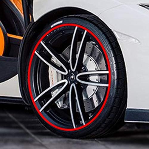 hjfgy glamorous Roll New Styling Car Vehicle Color Wheel Rims Protector Tire Guard Line Rubber Moulding Trim for Home Decoration(None red)