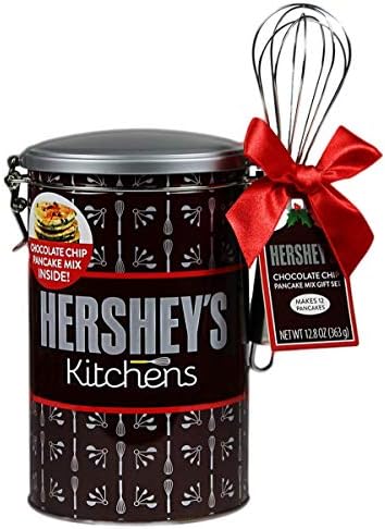 Hershey's Kitchens Tin with Chocolate Chip Pancake Mix and Whisk Gift Set