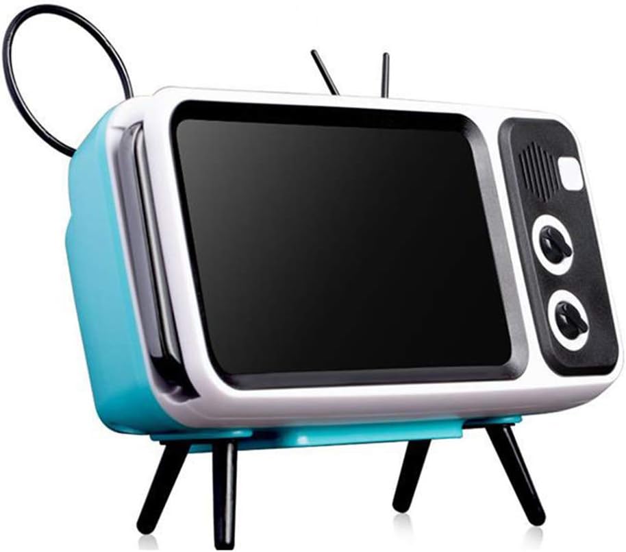 DirkFigge 3 In 1 Mini Retro Bluetooth Speaker, Power Bank, Mobile Phone Stand Holder TV Design USB Charging Device