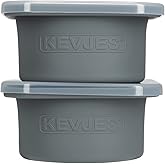 KEVJES Stackable Silicone Artisan Pizza Dough Proofing Proving Containers with Lids-2/3/4/5 pack-500ml portion (Spacegrey, 2 PACK)