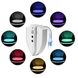 GLIME LED Toilet Seat Light,Sensor Motion Activated Toilet Bowl Light with UV-C Sterilization, Toilet UV Germicidal Light,Toilet Night Light With 8-Color Changes,Led Toilet Lights For Bathroom Kids