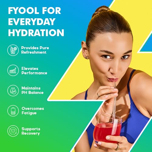 Fyool Hydration Electrolyte Powder | Electrolytes + Vitamins & Minerals | Zero Sugar & Calories | Energy Boost | Gluten-Free | Travel Essentials | Watermelon Flavour | 30 Stick Packs