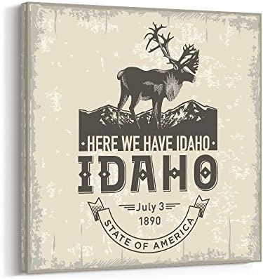 CanvasBees - State Flag Series - Canvas Prints Wall Art for Home Decor - IDAHO, 8 x 8 inches