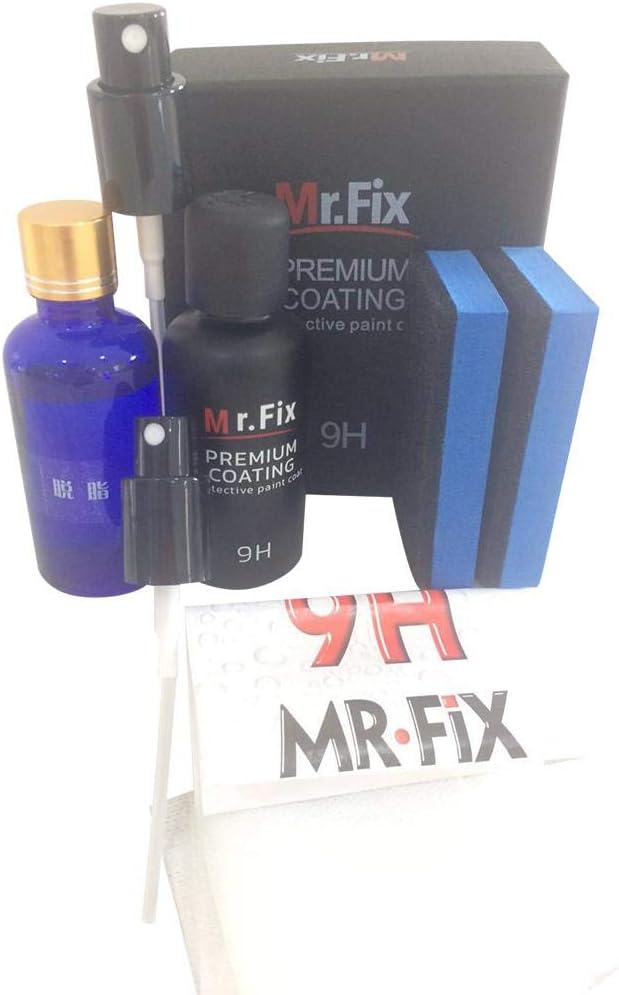9H Hardness AUTO Ceramics Coating Kit,Anti Scratch Car Liquid Nano Ceramic Coating Paint Automotive Plating Crystal Set, MR.FIX 9H Polish Nano Glass Coat -50ML