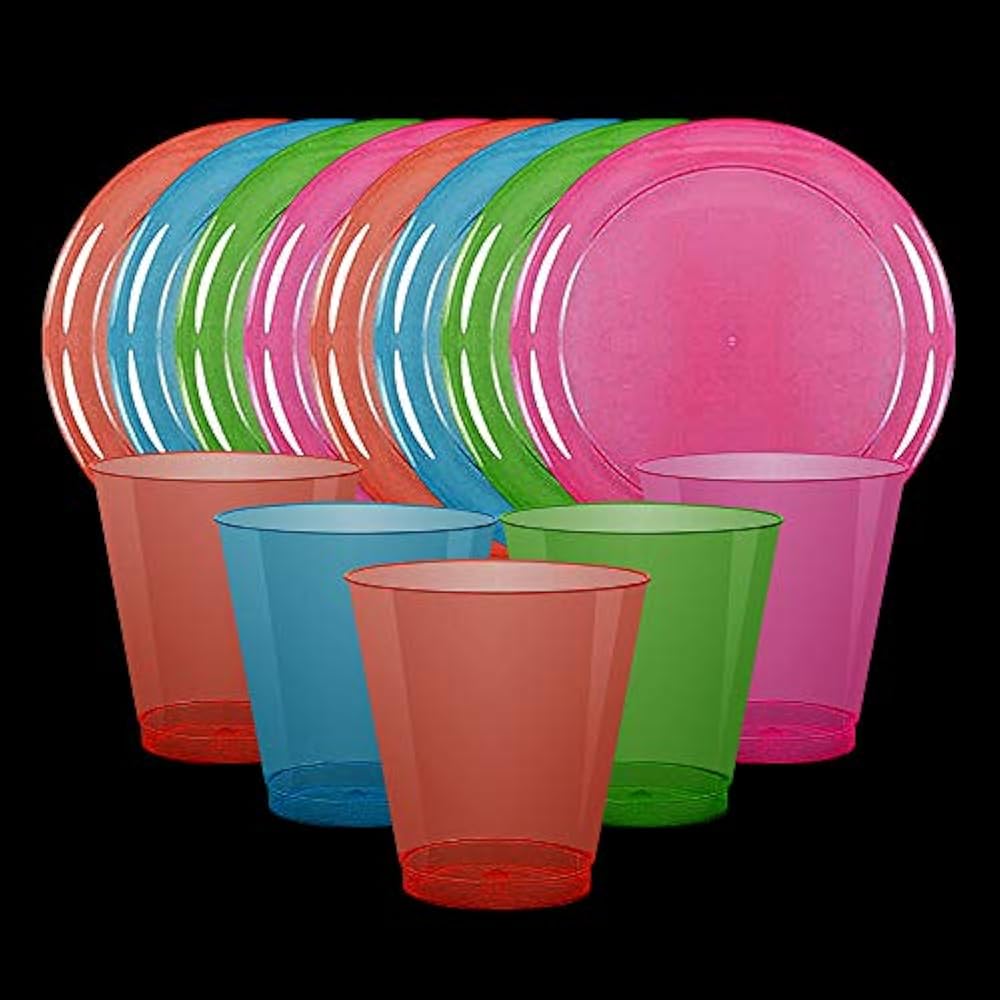 Download Disposable Plates Neon Party Essentials- + Cups Set 40 ...