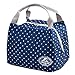GBSELL Portable Insulated Cold Canvas Print Stripe Picnic Carry Case Thermal Lunch Bag (D)