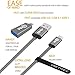 USB C Cable 6ft Braided Fast Charger (+ USB C Adapter) SuperSpeed Type C to USB 3.0 (A to C) USB-IF Extra Long Cord for Nintendo Switch, Samsung Note 8, Galaxy S8, MacBook, Google Pixel 2 - Space Gray