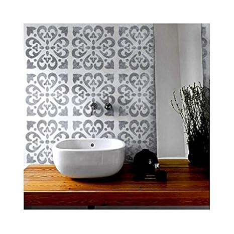 Tangier Tile Furniture Wall Floor Stencil For Painting X Large