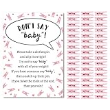 Don't Say Baby Game for Girls Baby Shower Clothespin Game Includes One 5x7 Sign and 48 Mini Pink Clothespins