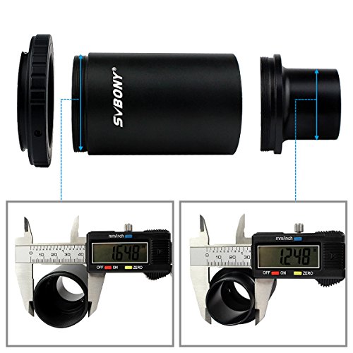 Svbony Teleskop Kamera Adapter, 1,25 Zoll T Ring Halterung mit Vollmetall Verlängerungsrohr Zubehör, Okularprojektion, Photoadapter Teleskopzubehör Kompatibel mit Nikon SLR DSLR – Bild 5