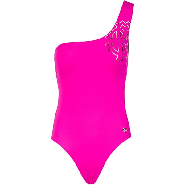 ROBERTO CAVALLI White One Piece One Shoulder Swimsuit- S at
