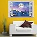 Highpot 3D Windows Wall Sticker For Christmas Santa Claus Mural Decals Vinyl Art Home Decors (C)