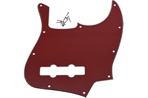 Dopro Jazz Bass J Bass Pickguard for USA/Mexican 4 String FD Jazz Bass Red 3 Ply