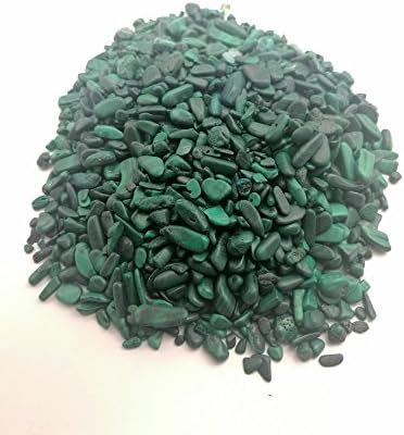 Hengshang Malachite Tumbled Stones Small Chips Healing Gem Reiki Wicca Crystal Stones Pieces -To Home Decoration