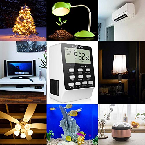 [2 Pack] Outlet Timer, NEARPOW Dual Digital Light Timer with 2