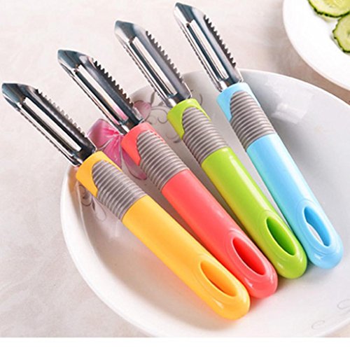 Multifunctional Vegetable Peeler,Vibola 1PCS Eco-Friendly Non-Slip Handles Kitchen Tool for Apple Pear Kiwifruit Carrot Slicers Peelers (Random Color)